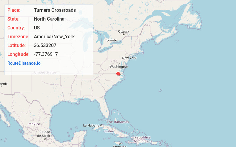 Map of Turners Crossroads
