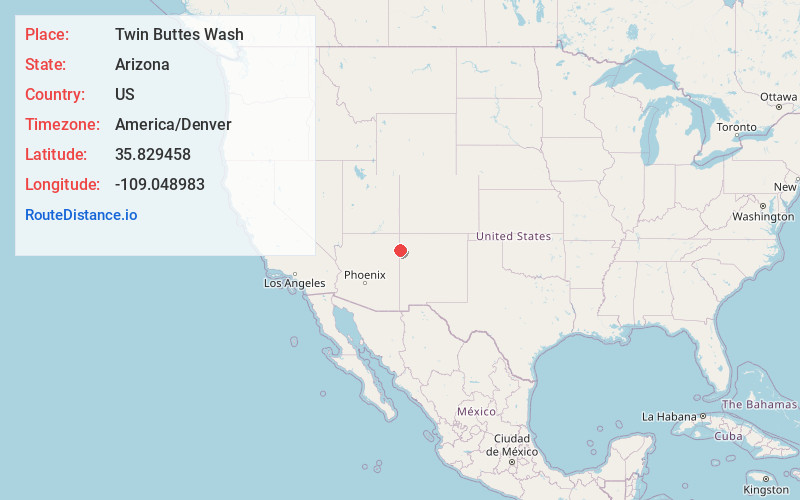 Map of Twin Buttes Wash