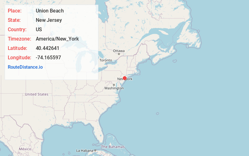 Map of Union Beach