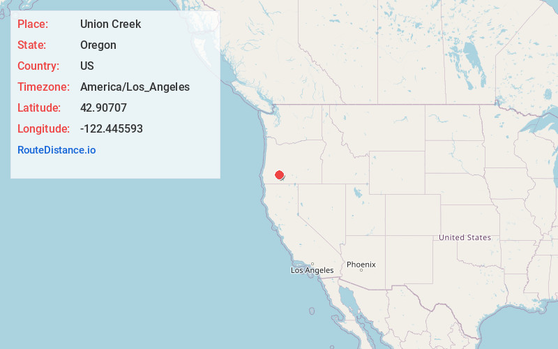 Map of Union Creek