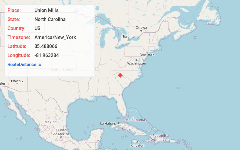 Map of Union Mills