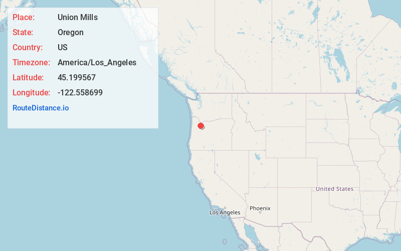 Map of Union Mills