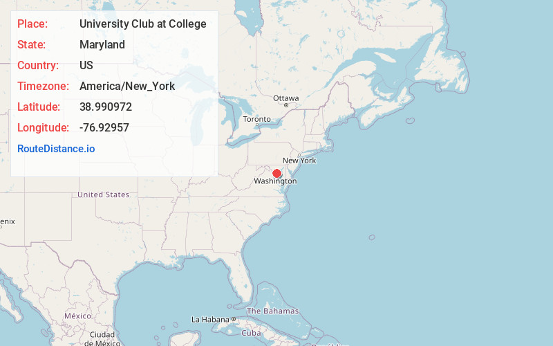 Map of University Club at College