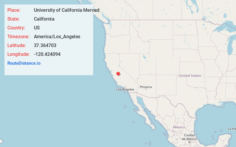Map of University of California Merced