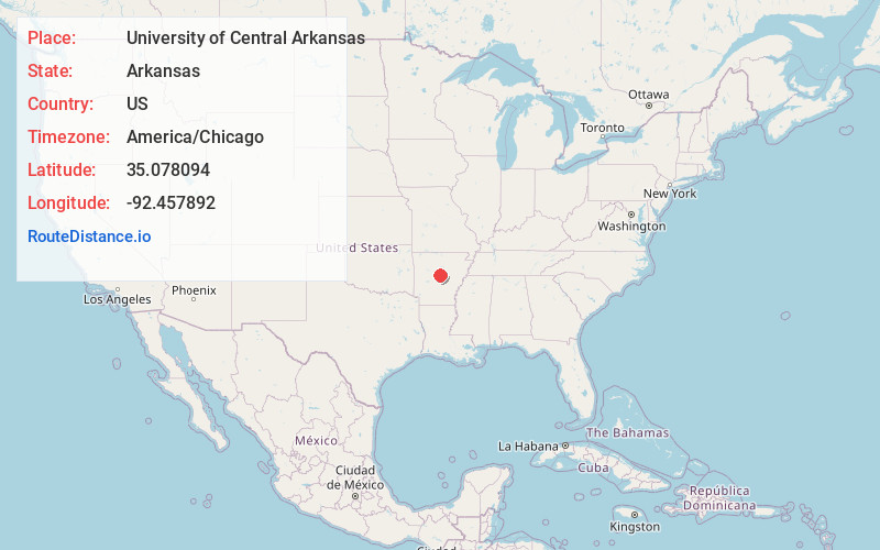 Map of University of Central Arkansas