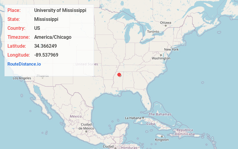 Map of University of Mississippi