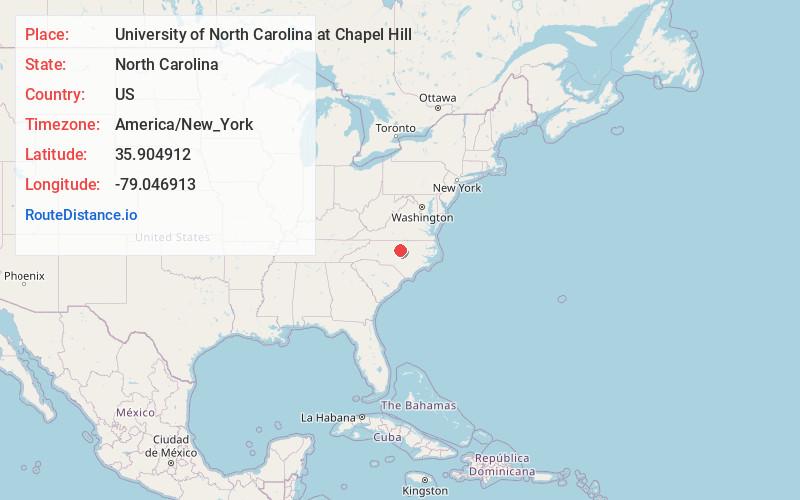 Map of University of North Carolina at Chapel Hill