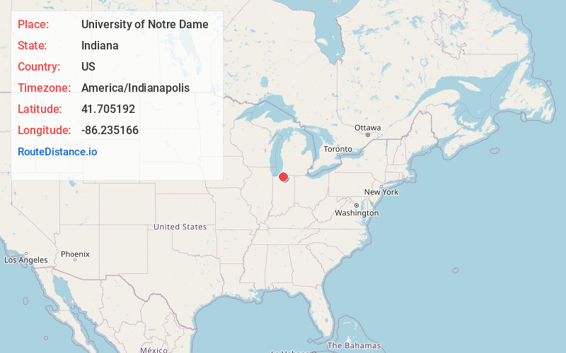 Map of University of Notre Dame