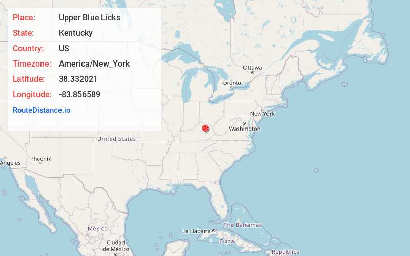 Map of Upper Blue Licks