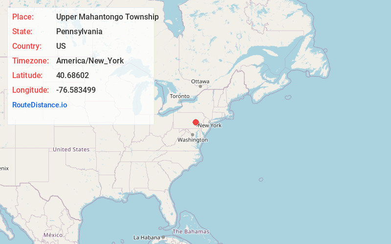 Map of Upper Mahantongo Township