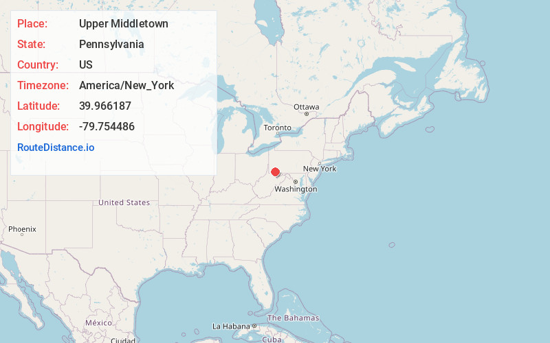Map of Upper Middletown