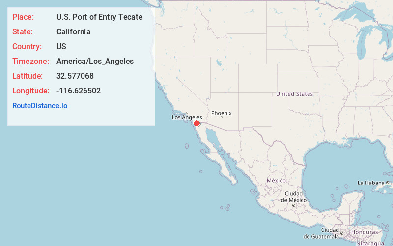 Map of U.S. Port of Entry Tecate