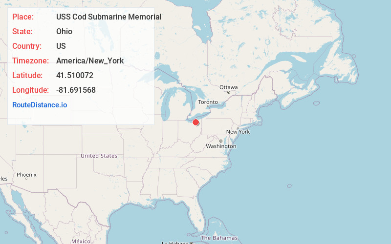 Map of USS Cod Submarine Memorial