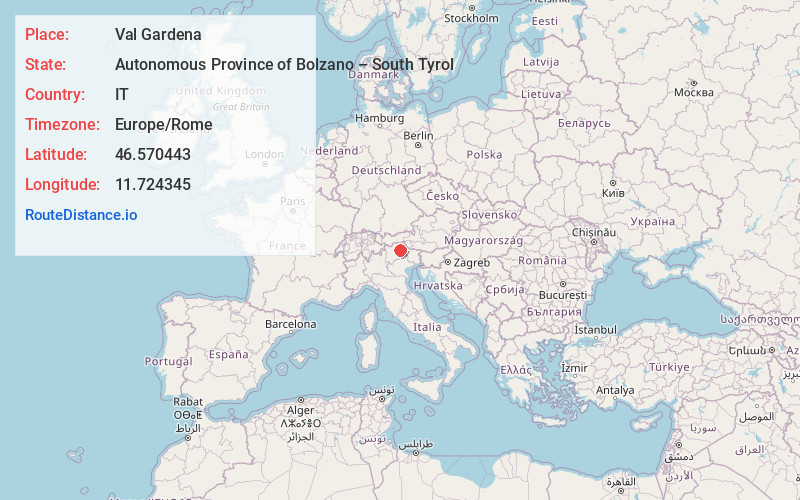 Map of Val Gardena