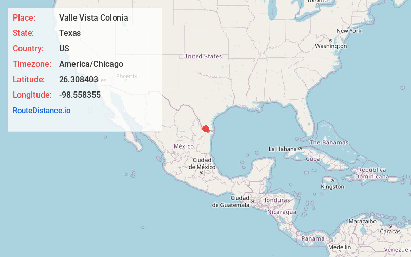 Map of Valle Vista Colonia
