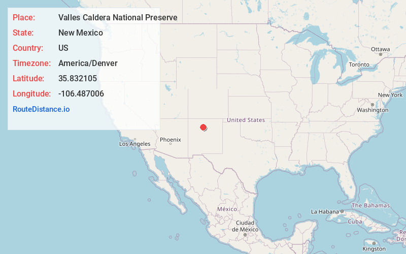 Map of Valles Caldera National Preserve