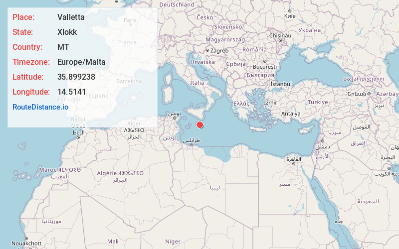 Map of Valletta