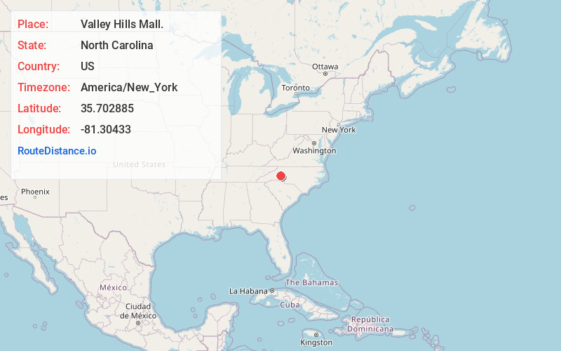 Map of Valley Hills Mall.