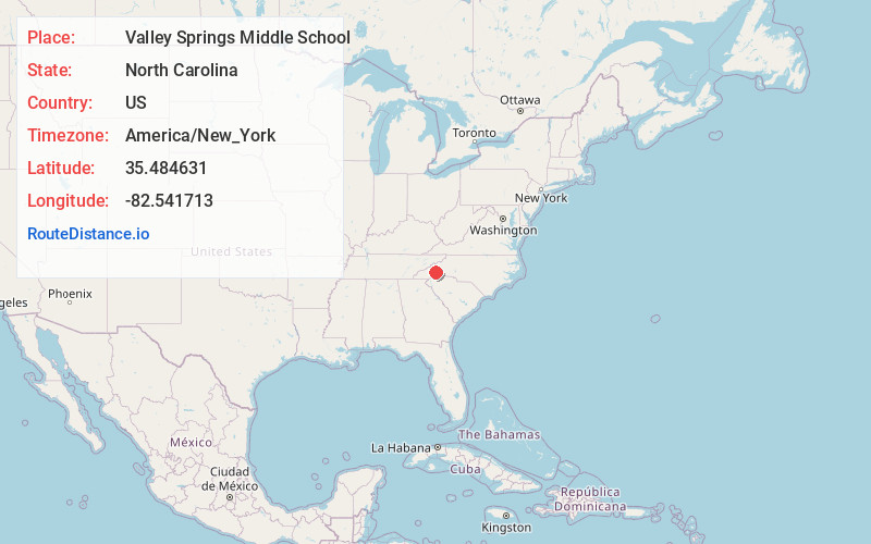 Map of Valley Springs Middle School