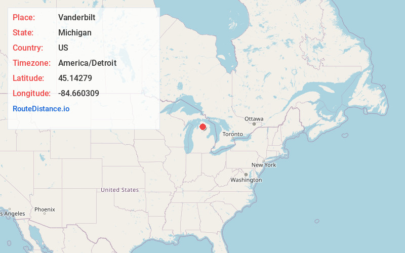 Map of Vanderbilt