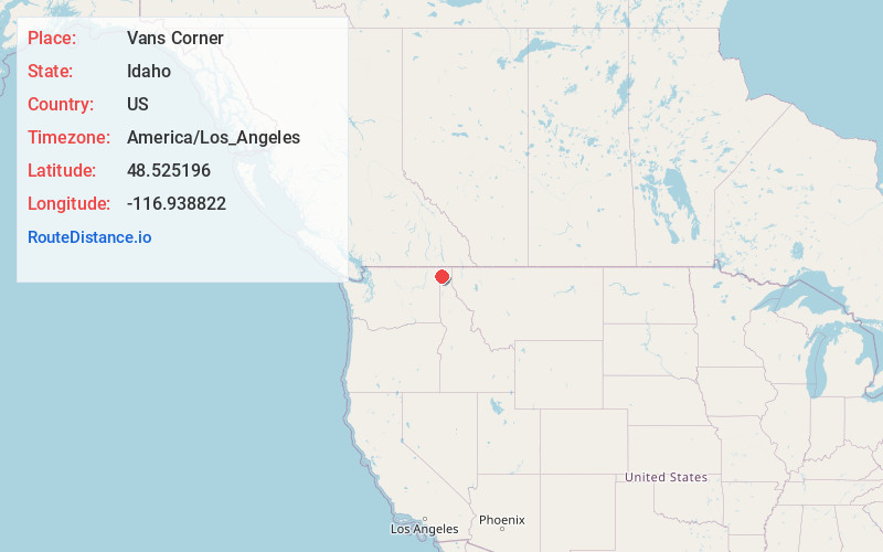 Map of Vans Corner