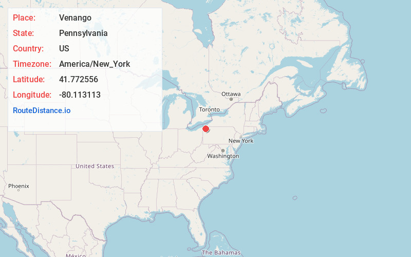 Map of Venango