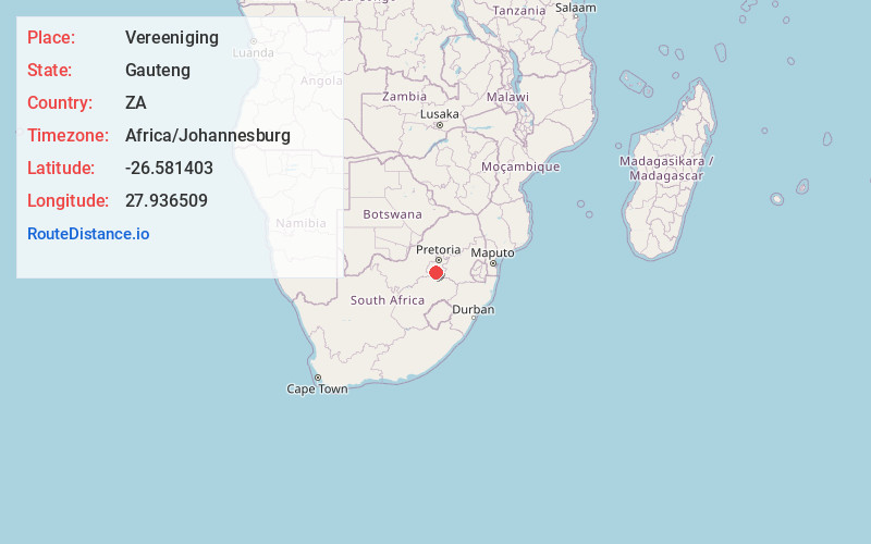 Map of Vereeniging