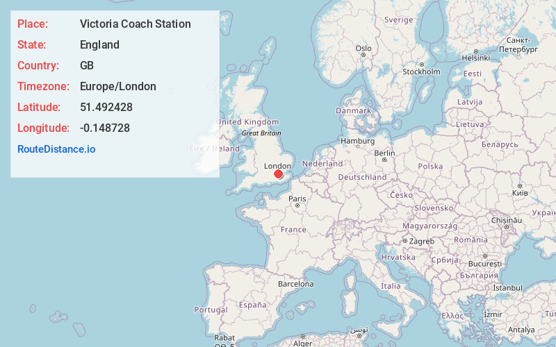 Map of Victoria Coach Station