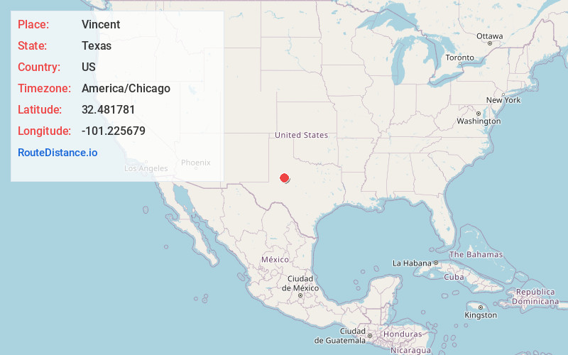 Map of Vincent