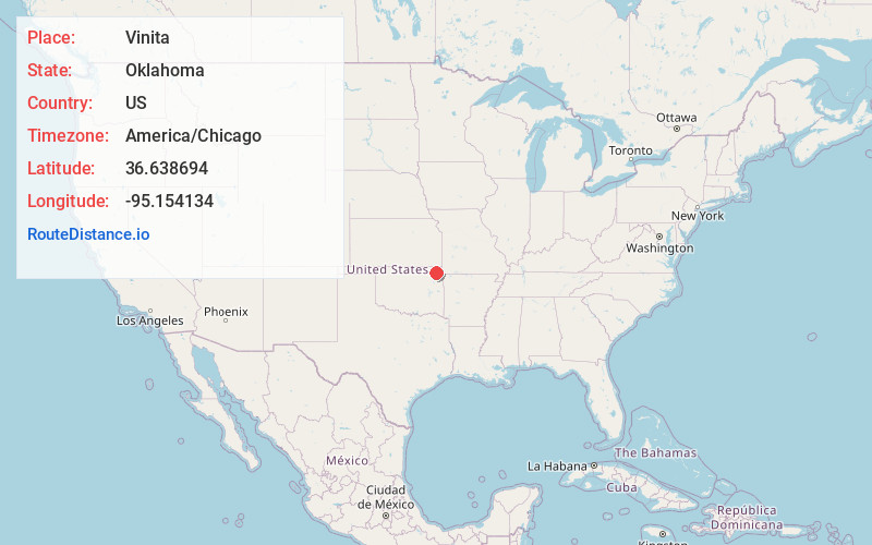 Map of Vinita