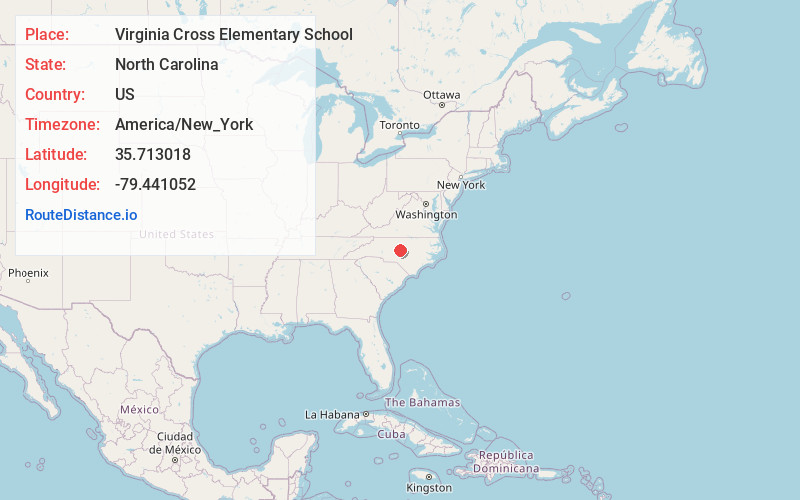 Map of Virginia Cross Elementary School