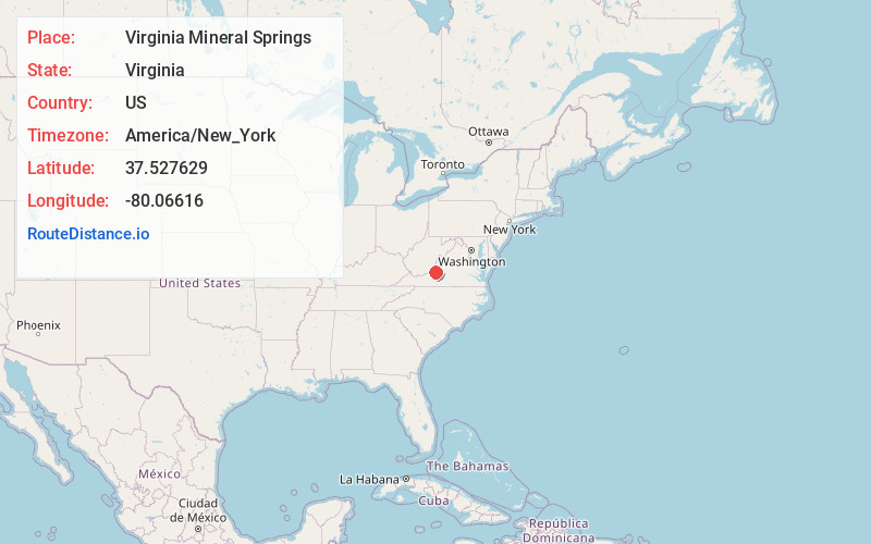 Map of Virginia Mineral Springs