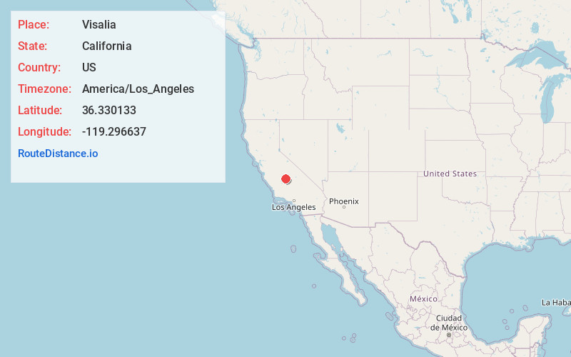 Map of Visalia