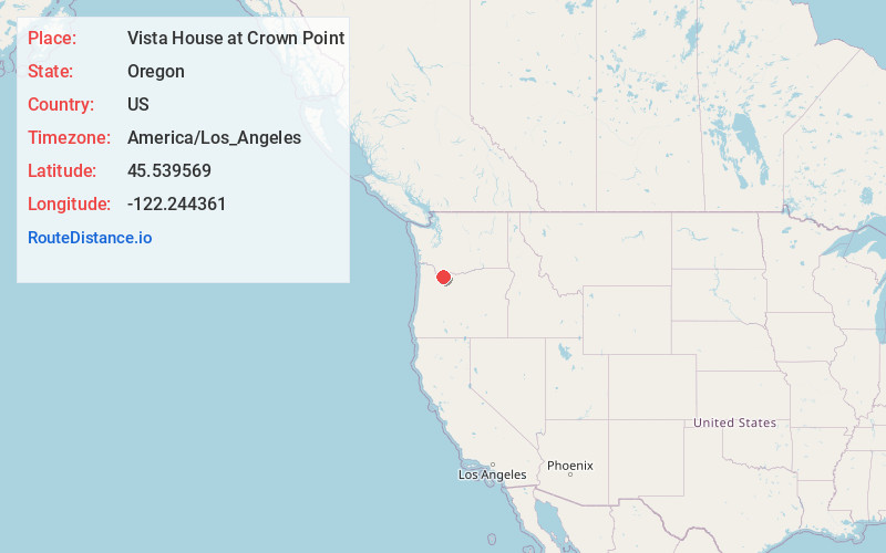 Map of Vista House at Crown Point