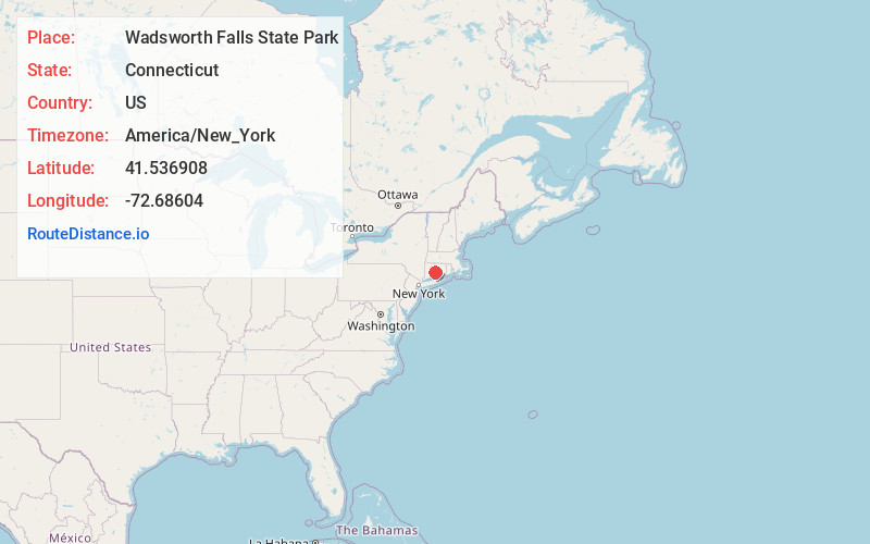 Map of Wadsworth Falls State Park