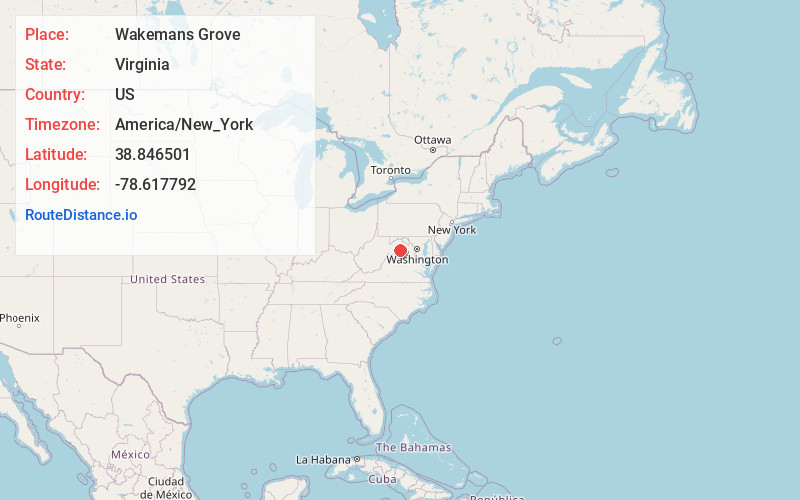 Map of Wakemans Grove