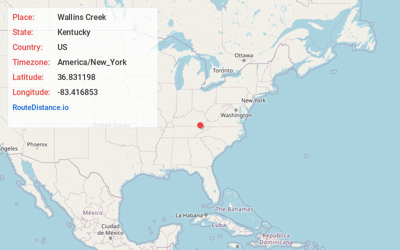 Map of Wallins Creek