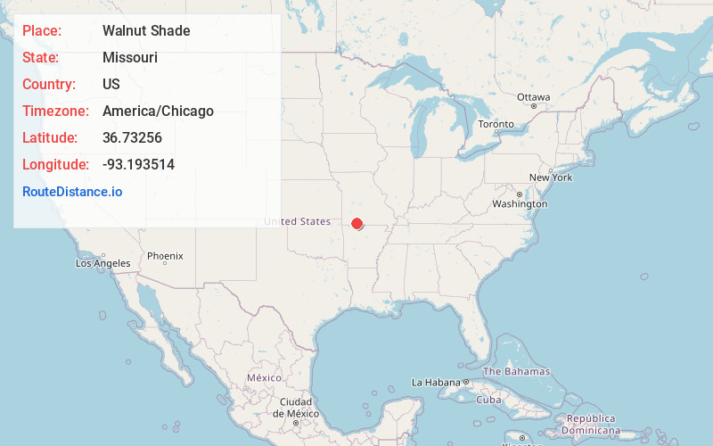 Map of Walnut Shade