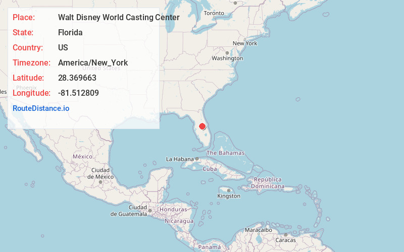 Map of Walt Disney World Casting Center