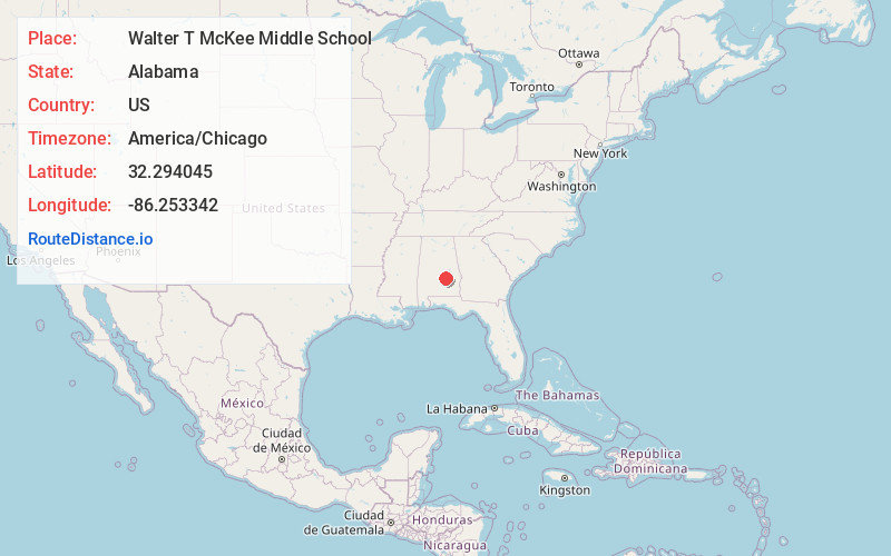 Map of Walter T McKee Middle School