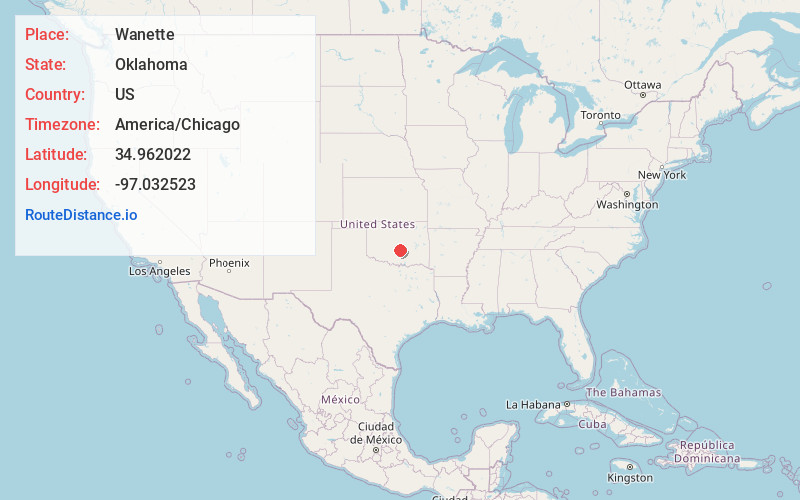 Map of Wanette
