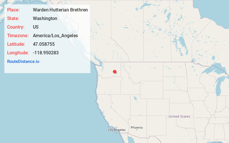 Map of Warden Hutterian Brethren