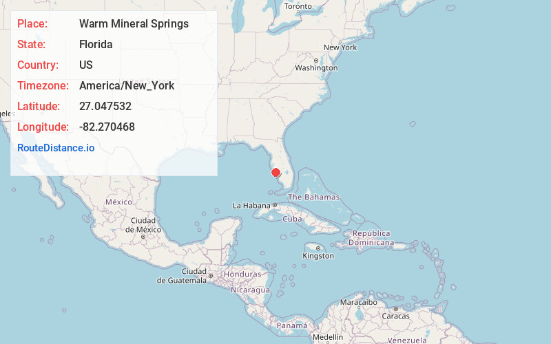 Map of Warm Mineral Springs