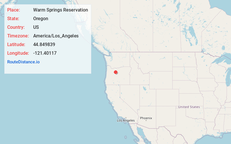 Map of Warm Springs Reservation