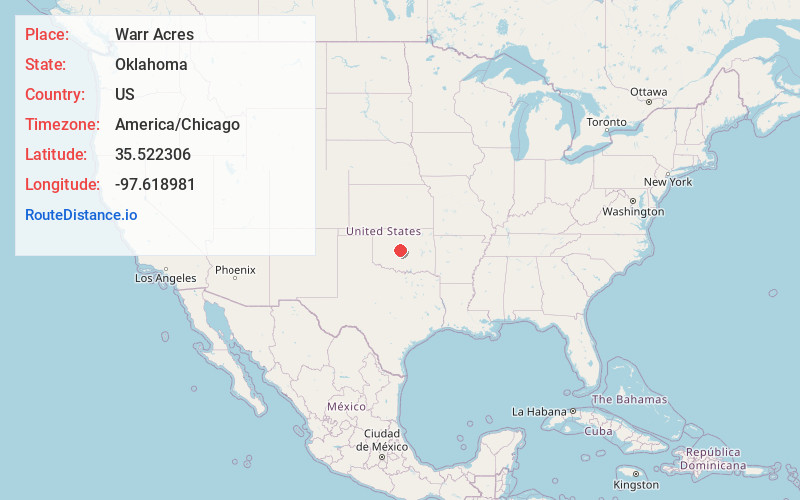 Map of Warr Acres