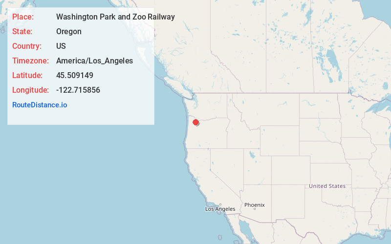 Map of Washington Park and Zoo Railway
