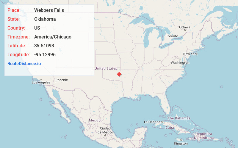 Map of Webbers Falls