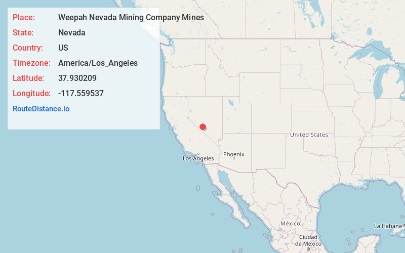 Map of Weepah Nevada Mining Company Mines