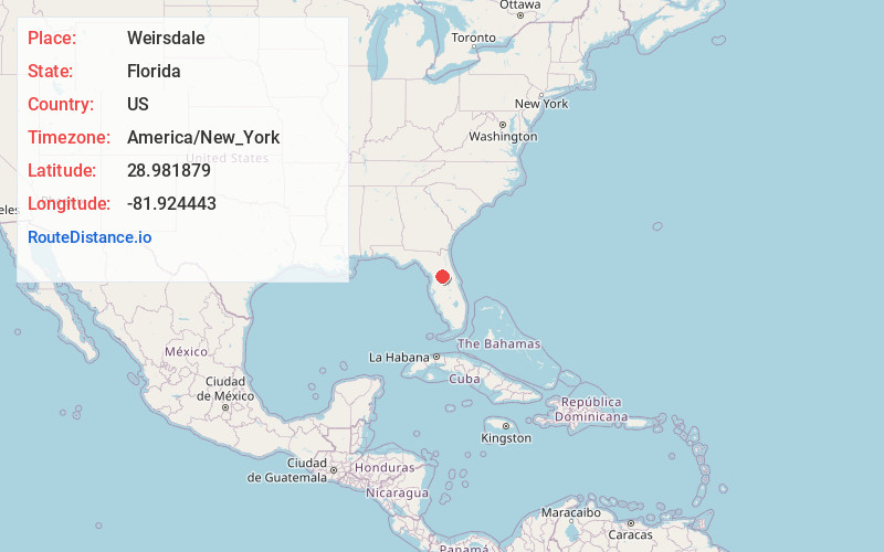Map of Weirsdale