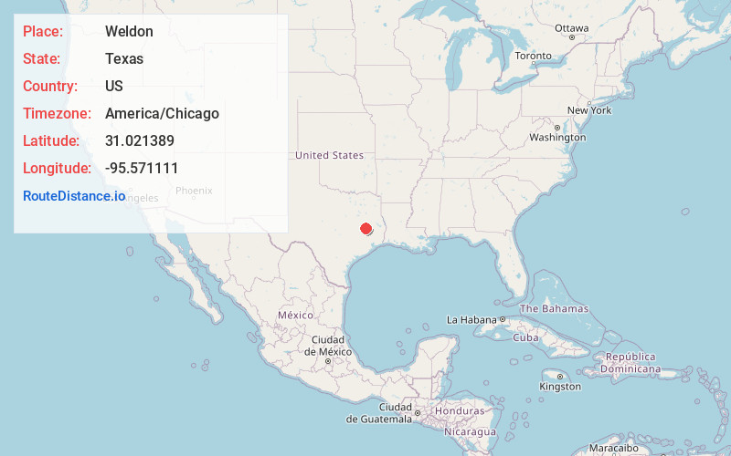 Map of Weldon